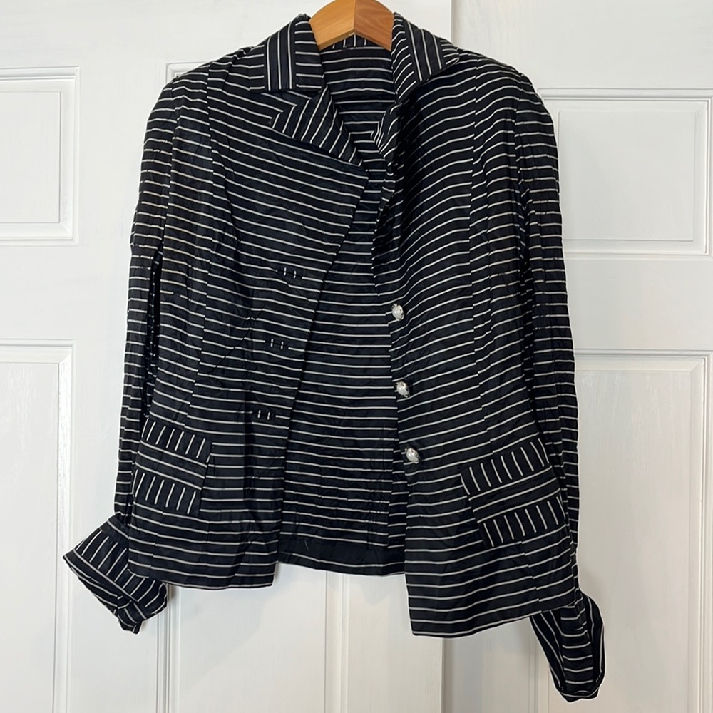 Vintage Black and White Short Blazer